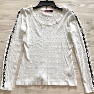 Ava Ecru Perforated Blouse size M